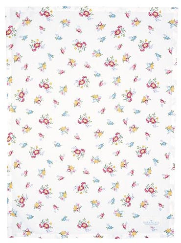 GreenGate [W0724] Tea Towel Elena Petit White
