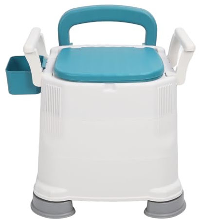 Portable Toilet, Detachable Armrest, Adjustable Height, Slip-Proof, PU, Bedside Commode Chair for Elderly with Easy Installation