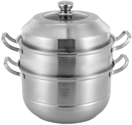 Kit de cocción al vapor, olla con inserto de vapor, olla multicapa de acero inoxidable para cocinar y cocinar al vapor