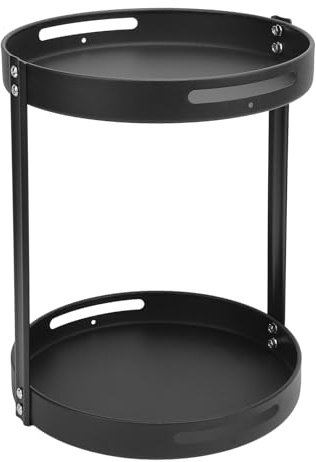 Organizador Giratorio de 2 Niveles Lazy Susan para Gabinete, Carrusel Giratorio para Especias para Almacenamiento de Despensa de Cocina, Organizador Giratorio de Especias de