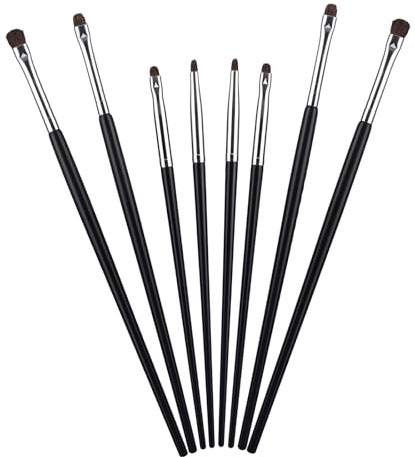 16Pcs Mini Smudge Brush for Eyeliner Eye Makeup Brush Set Eyeshadow Brushes Eyeliner Brushes for Powder Gel Cream Liquid Concealer-Brush Eye liner Blending Highlighting-brush Soft Natural Pony Hair