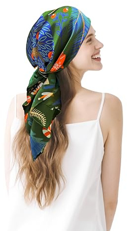 townssilk Foulard femme 100% soie de mûrier 90 x 90 cm, certifié OEKO-TEX, luxueux, doux et soyeux, foulard carré élégant/accessoire de mode raffiné
