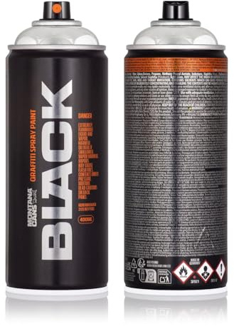 Sprühdose Montana BLACK 400 ml - Graffiti Paint - hochdeckende Mattfarben - zuverlässig - high-pressure - (9111 Silverchrome)