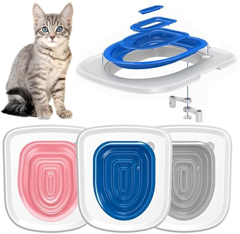 Cat Toilet Training Kit,Universal Strong Bearing Capacity Reusable Cat Toilet Trainer for Home Pet Cleaning（Gray）