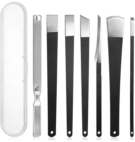 7PCS Pedicure Knife Set, Professional Stainless Steel Corn Removers for Feet, Foot Cuticle Scalpel for Dead Skin Callus Removal, Foot Care Tools for Home Beauty Salon