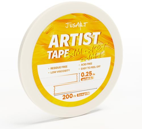 JusArt konstnärslimtejp för akvarellpapper, 0,63 cm bred, 61 m lång