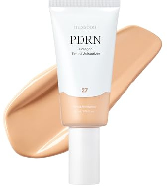 mixsoon PDRN Collagen Tinted Moisturizer - Skincare-Infused Base with Rice PDRN & Peptides, 24H Vibrant Glow & Luminous Hydration, 10 Shades 50ml / 1.69 fl.oz. Korean Glass Skin (No. 27 Unseen)