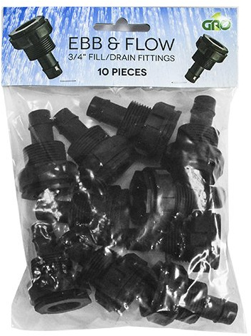 Ebb and Flow Hydroponics Control System Parts, 3/4'' Fill Drain, 10 Pack, Flood and Drain Irrigation Kit, Tools and Fittings, 388075