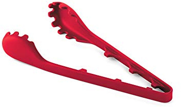 Fox Run 2 in 1 Pasta Measuring Tongs, 12.5, Red