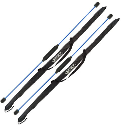 Best Sporting Swing Stick Fitness Schwingstab für Ganzkörpertraining, mit Trainingsanleitung, Farbe: rot oder blau (#4.1 (2 Swing Sticks blau + Tasche))