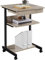 Yaheetech Schreibtisch, Computertisch auf Rollen, Bürotisch mit Tastaturablage und offenem Fach, Industrie-Design, 56 x 51 x 79 cm, für Homeoffice, Arbeitszimmer, Grau