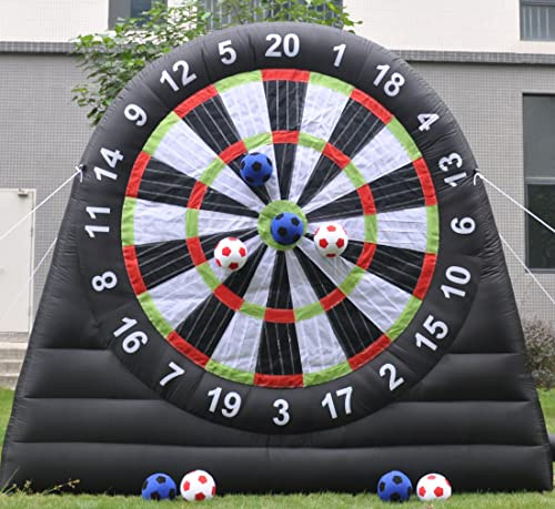 V-infla Freccette da calcio gonfiabili con ventilatore e 8 palline gonfiabili, per sport all'aria aperta (3 m di altezza, nero)