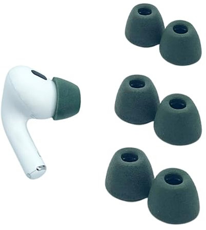 Comply Lot de 3 Paires d'embouts en Mousse à mémoire de Forme pour Apple AirPods Pro génération 1 et 2, Confort Ultime, Ajustement inébranlable, États-Unis, Assortiment S, M, L, Vert pin