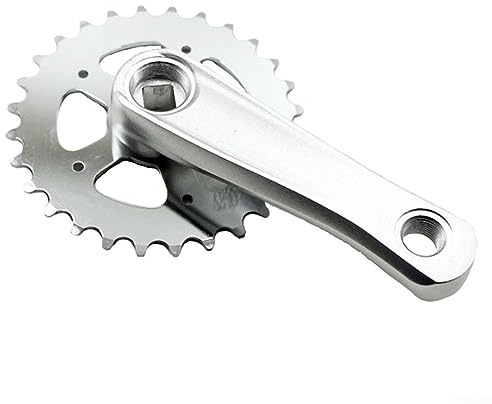 Guarnitura per bambini da 25/28 denti, set di pedivelle a velocità singola e guarnitura leggera con corona singola, set per biciclette per bambini e bici da vecchia scuola, 25T 102 mm opaco