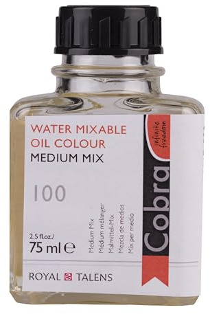 Cobra Auxiliaries - Médium Mix Bottle 75 ml - Médium pour peinture à l'huile sans solvant et mélangeable à l'eau - Ajoute de la brillance et de la transparence - Haute qualité