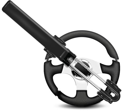 GADLANE - Bloqueo de volante de doble barra - Dispositivo antirrobo para coche, bloqueo de dirección de coche seguridad adecuada para coche, furgoneta con 2 llaves, bloqueo para volante (negro)
