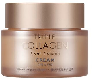 TONYMOLY Triple Collagen Total Tension Cream - Hautstraffung, Anti-Falten, aufhellende Kollagencreme für das Gesicht mit Niacinamid, Vit C - koreanische Gesichtspflege für alle Hauttypen, 80 ml