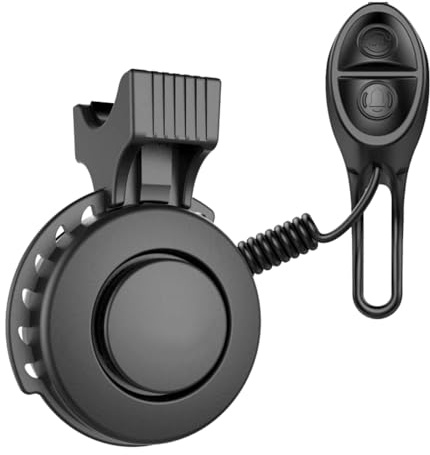 Sarini Klaxon électrique de vélo, Sonnette électrique réglable en métal à 4 syllabes 110-120 DB, Interface USB étanche, Convient aux vélos de Montagne, vélos de Route, vélos (Noir)