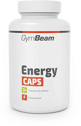GymBeam Energy CAPS - Tè Verde, Energy Capsule con Caffeina e Guaranà, Vitamine B3 e B6, Adatta ai Vegani, Migliora Resistenza e Concentrazione, Supporta il Sistema Immunitario, 60 Capsule