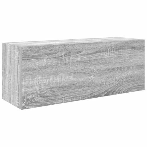 vidaXL Bad-Wandschrank Grau Sonoma 80x25x30 cm Holzwerkstoff, Bad-Hängeschrank, Hängeschrank Badezimmer, Wand-Badschrank, Hängeschrank Bad