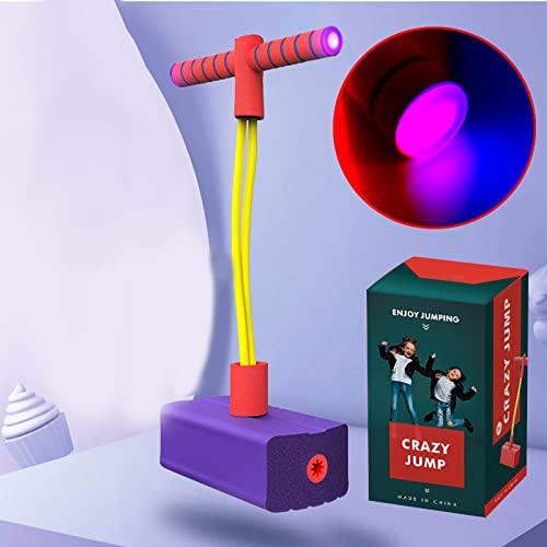 Aoaoy skum Pogo jumper studsleksaker, högt elastiskt spänningsbälte, aktivitet i interiören utomhus med pipiga ljud, bra (glittermodell)