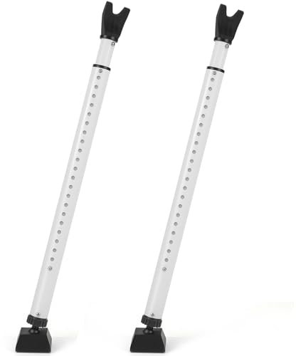 Door Security Bar Heavy Duty 116cm Adjustable 2-in-1 Sliding Patio Door Brace Entry Door Jammer | Anti-Burglar Lock Bar for Home Flats Travel (White, 2-Pack)