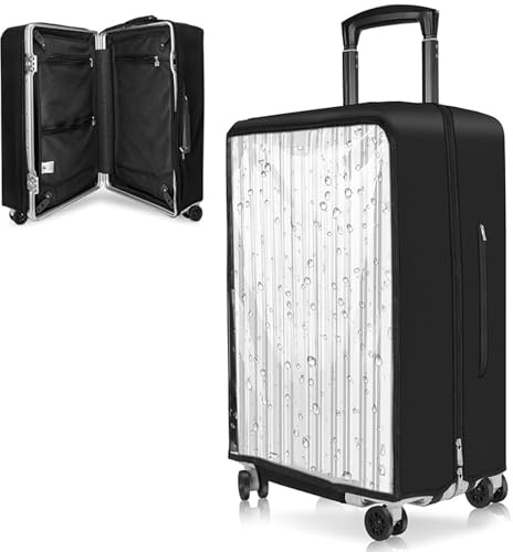 Yotako Upgraded Double Zippered Suitcase Cover - 20 inch Clear PVC Suitcase Protectors Covers No Disassembly Luggage Covers for Suitcase