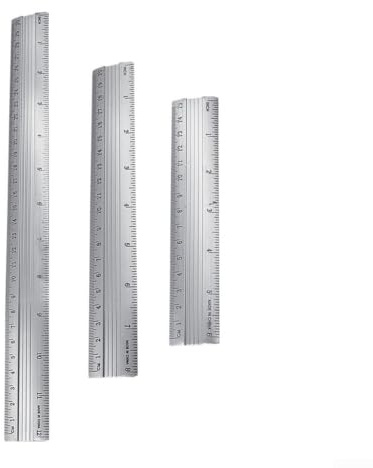 Règle droite en alliage d'aluminium pour des mesures précises Outil de dessin à double échelle 15/20/30 cm (20 cm)