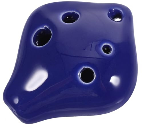 Hemobllo Ocarina Ceramica Piccola Blu Portatile Strumento Musicale per Principianti Adulti Regalo Facile da Suonare