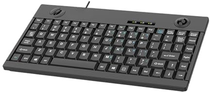 VlHpnpe Ergonomische 88-Tasten-Tastaturen mit integrierter optischer Trackball-Funktion, wasserdicht, USB-Kabel, industrielle Lösung, industrielle wasserdichte Tastaturen mit Bedienelementen