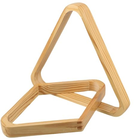 HOODANCOS Triangle de Billard en Bois Massif Petite Taille 2 Pièces Porte-Boules pour Billard 8 et 9 Boules Accessoire Stable Équipement pour Joueurs Amateurs et Professionnels