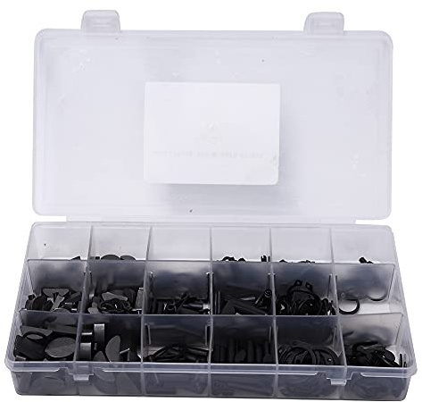 Baxnore 450Pcs EClip Spring Pin Kit Woodruff Key Snap Ring Assortment Heavy Duty Hardware Components for Mechanics DIY Enthusiasts Automotive Repair