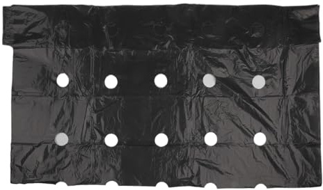 Helilyco Film per Piante Pacciamatura Perforata Giardino e Orto, Copertura del Terreno in PE con Fori Pretagliati, 10 m x 0,95 m, Nero