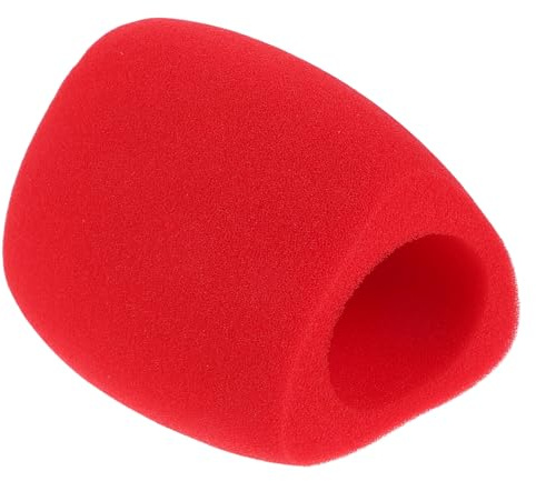 Gadpiparty Filtro Antipop para Micrófono de Mano, Cubierta Parabrisas Antiviento de Esponja Triangular Roja, Protector para Grabación de Voz en Estudio, Karaoke y Uso en Escenarios