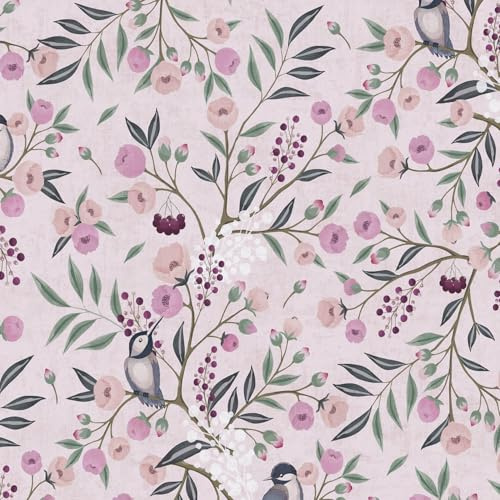 Profhome Kindertapete 771361-GU Vliestapete rosa pink grün grau 0,53 m x 10,05 m = 5,33 m2