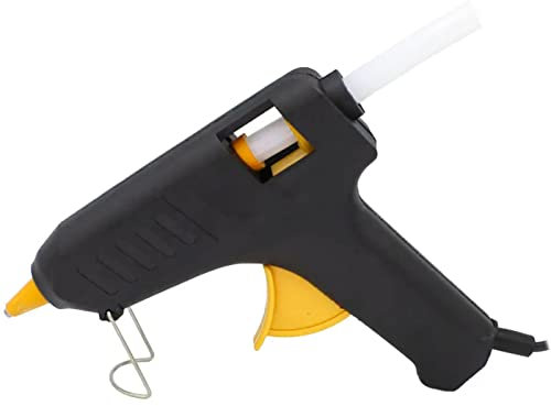 Tradineur - Pistola de silicona caliente 60W, modelo Brico, pistola de pegamento, encolar, incluye 2 barras de silicona y cable, bricolaje, manualidades, artesanía, reparaciones