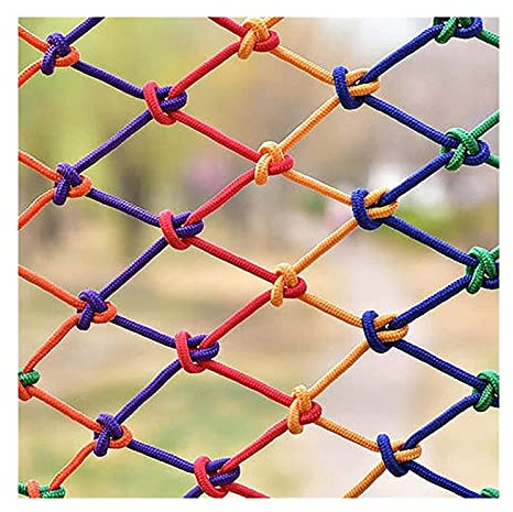 HAPPLiGNLY Playground Indoor Ceiling Safety Net, Stair Fence Anti-Falling Net Pet Protective Net, Outdoor Color Railing Decoration Net Garden Plant Net Rope Netting (Size : 1x3m(3x9ft))