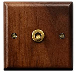 Interrupteur d'éclairage à va-et-vient, Panneau d'interrupteur en bois massif de noyer noir, interrupteur à levier de lumière à 2 voies simple et double, interrupteur mural en laiton vintage à 4 gangs