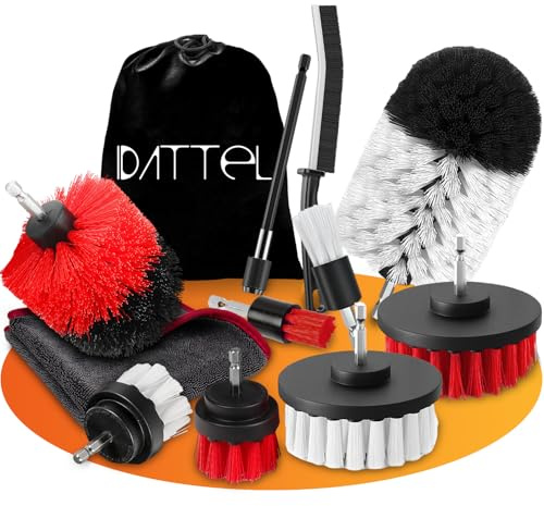 Bürstenaufsatz Akkuschrauber 12er Set [Weiche und Harte Bürsten] bürste akkuschrauber Felgenbürste Polster Reinigungsbürste Reinigt Motorrad Felgen, Auto, Polsterbürste Auto, Drill Brush Set