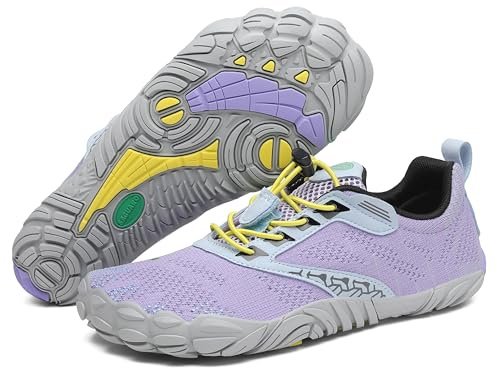 SAGUARO Zapatilla Minimalista Hombre Zapatillas de Trail Running Mujer Zapato Descalzo Lana Violeta Gr.38