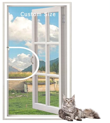 Custom Size Anti-Mosquito Insect Fly Screen Mesh, Balcony Cat Safety Net with Zipper, Self-Adhesive Cats Window Protection Net Window Guard Net Washable Mesh