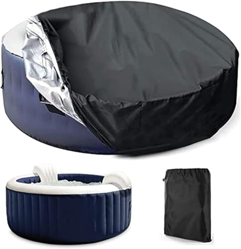 Cubierta de piscina, cubierta de spa solar redonda plegable para exteriores, lona impermeable a prueba de polvo para protección de jacuzzi