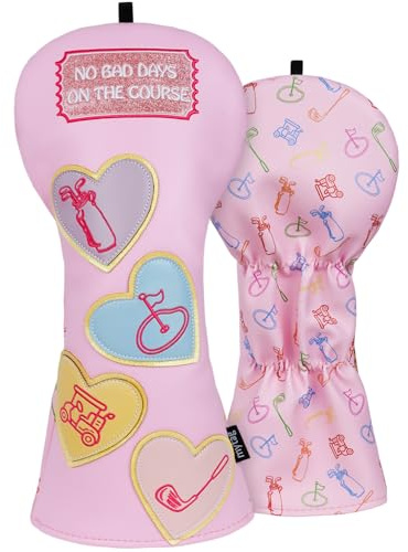 mytag Pink Driver Headcover, No Bad Days On The Course Golf Driver Head Cover for Women Girls