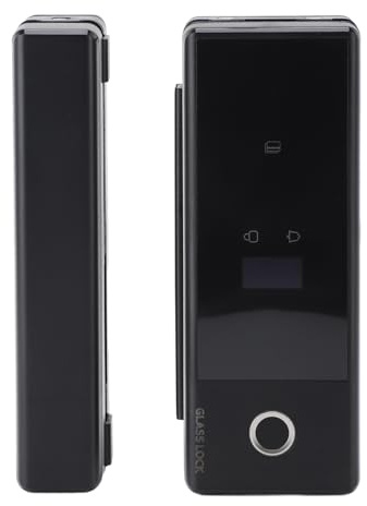 KIMISS Blocco di Sicurezza della Porta Elettronica in Vetro, Blocco di Sicurezza per Porte in Vetro Intelligente con 4 Metodi di Sblocco, Interfaccia di Tipo C, Impronta Digitale, Password, Scheda e