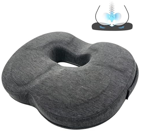 GBKDQQ Cuscino ortopedico, anti-decubito, per sedia da ufficio, ergonomico, sollievo dal coccige, emorroidi, fianchi, cuscino per divano, ufficio, auto, sedia a rotelle, grigio scuro