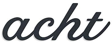 Metzler Hausnummer in Anthrazit aus V2A Edelstahl als Zahlwort, massiver Schriftzug, individuelles Design, rostfrei und robust, mit 3D-Effekt, Made in Germany (Acht, Anthrazit)