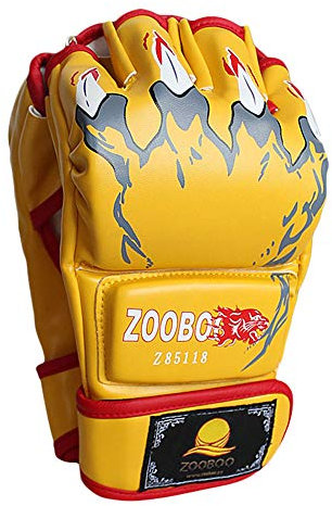 ZooBoo MMA Handschuhe, Halbfinger MMA Boxhandschuhe mit verstellbarem Handgelenkband, UFC Handschuhe für Kampfsport, Sanda, Sparring, Boxsack-Training