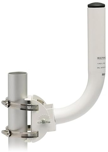 Bolton Technical 10” Inch J Pole Mount Accessory for Outside Antenna(Signal Booster Antenna, Yagi Antenna, Antenna Expansion kit, Dish, TV Antenna, Camera Pole, Weather Proof)