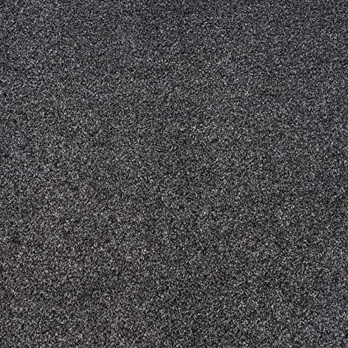 247Floors Stain Resistant Twist Carpet 8mm Thick Felt Backed Hard Wearing Pile Living Room Hall (Dark Grey - 4m x 4m)