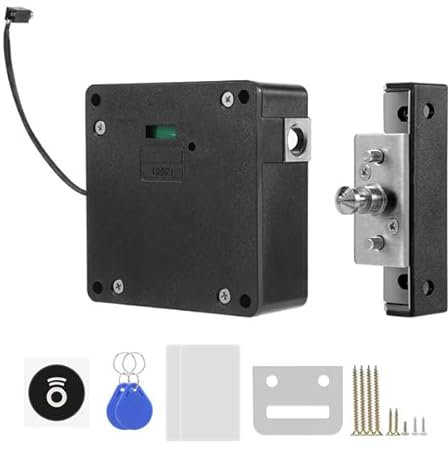 Liseng Cerradura electrónica oculta para gabinete, cerradura RFID para el hogar, oficina, cajón inteligente para puerta, armario (negro)